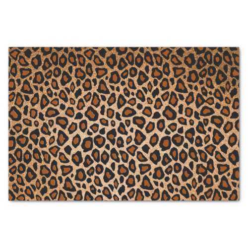 Copper and Black Leopard Animal Print Tissue Paper