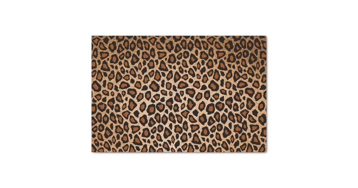 Copper and Black Leopard Animal Print Tissue Paper | Zazzle