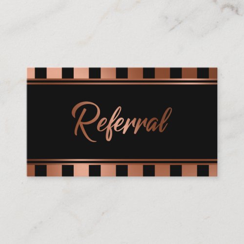 Copper and Black Vertical Stripes Referral Cards
