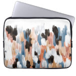 Copper And Blue Brushstrokes Abstract Design Laptop Sleeve at Zazzle