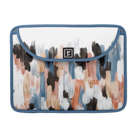 Copper And Blue Brushstrokes Abstract Design Sleeve For Macbook Pro