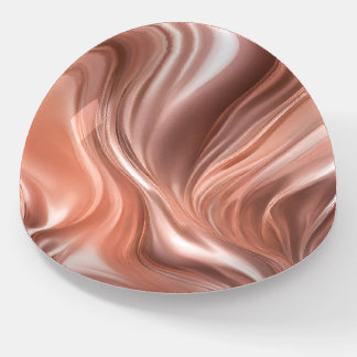 Copper and Brown Swirl Glass Paperweight