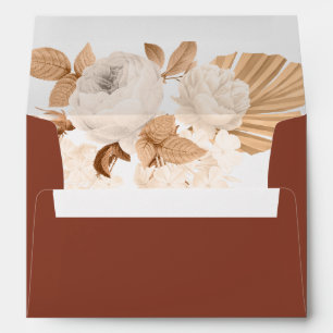 Copper and Dark Terracotta Floral Envelopes