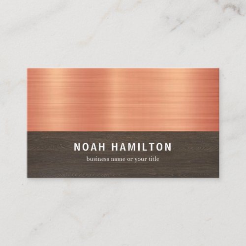 Copper and Dark Wood Effect  Business Card