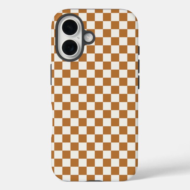 Copper and eggshell checkerboard pattern Case-Mate iPhone case (Back)