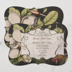 Copper and Ivory Magnolia Geenery Wedding Invites
