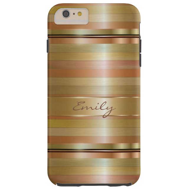 Copper And Metallic Gold Stripes Case-Mate iPhone Case (Back)
