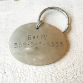 Copper and Nickel Silver Mustache Pet ID Tag (Back)