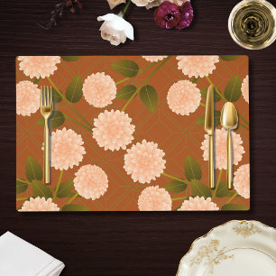 Copper and Pink Dahlia Geometric Art Deco Placemat