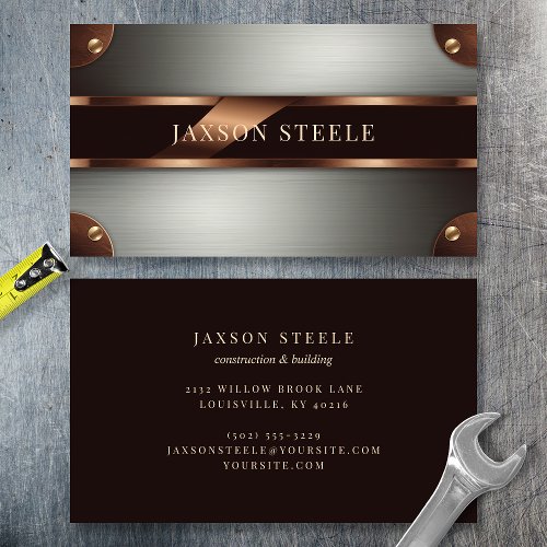 Copper And Steel Riveted Business Card