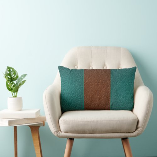 Copper and Turquoise Green Crinkle Texture Lumbar Pillow