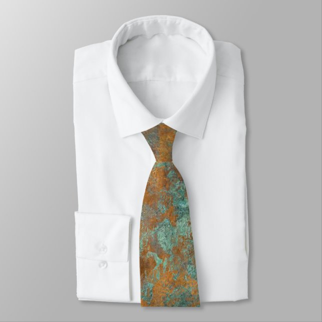 Copper And Turquoise Neck Tie (Tied)