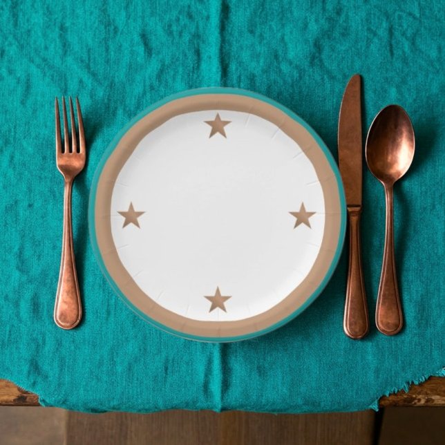 Copper and Turquoise Party  Paper Plates (Creator Uploaded)