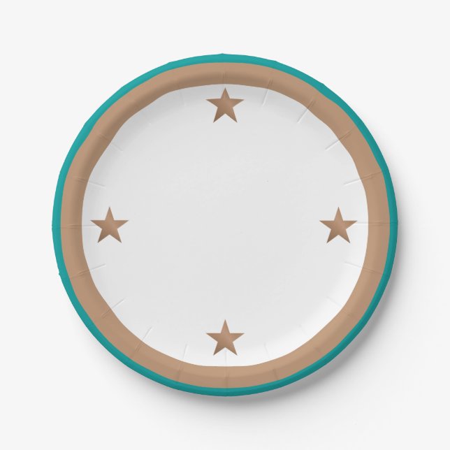 Copper and Turquoise Party  Paper Plates (Front)