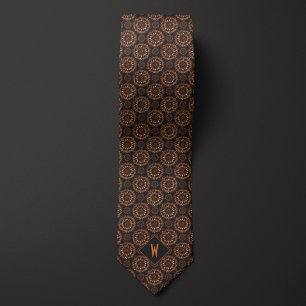 Copper Arrowhead Mandala Monogram Neck Tie