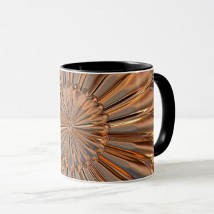 Copper art deco flower fan shell design mug