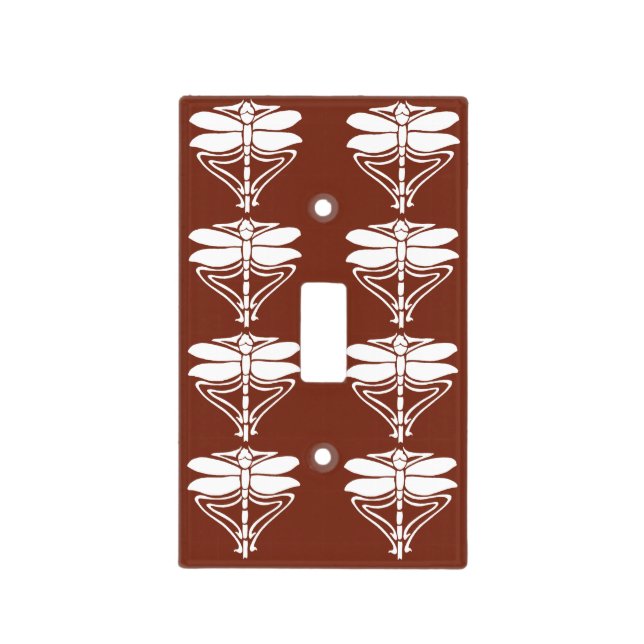 Copper Arts and Crafts Dragonflies Light Switch Cover (Front)