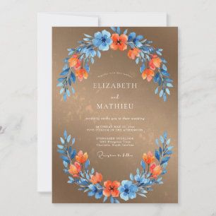 Copper Azure Foliage Eucalyptus Wedding Invitation