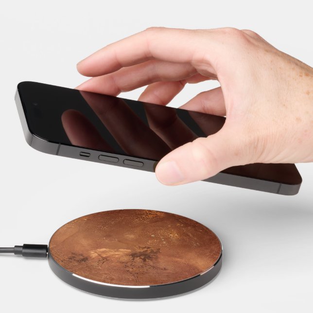 Copper background wireless charger  (Hand)