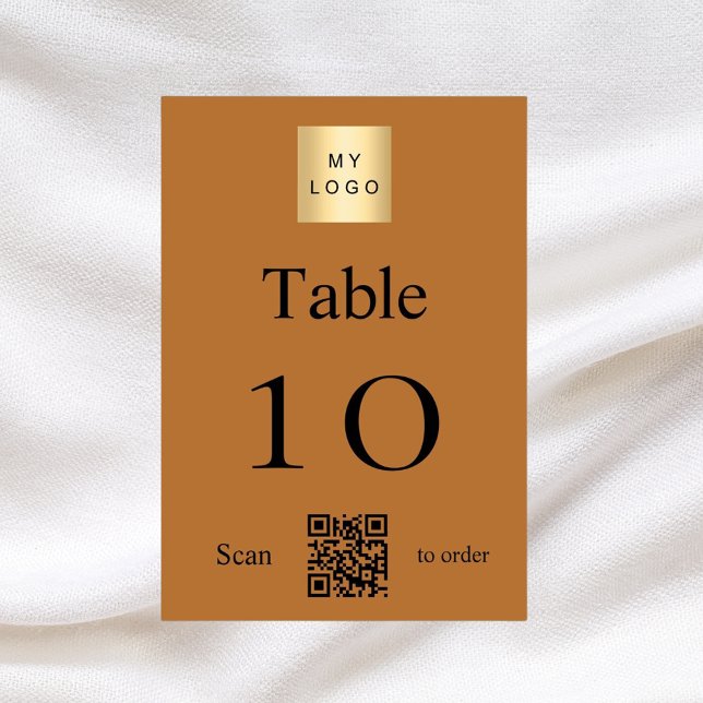 Copper black business logo QR code table number (Creator Uploaded)