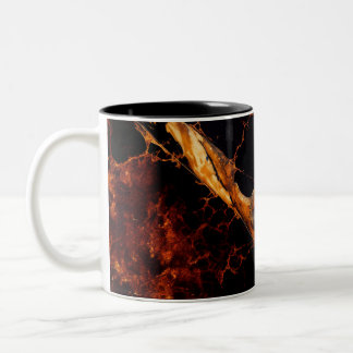 Copper, Black, Gold and Red Granite Pattern Two-Tone Coffee Mug