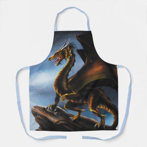 Copper Black Gold Dragon Apron