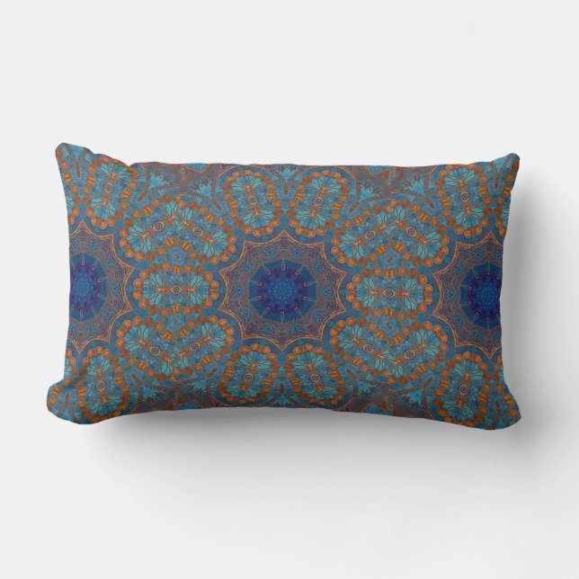 Copper Blue Lumbar Pillow (Front)