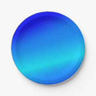 Copper blue ombre watercolor abstract pastel paper plates