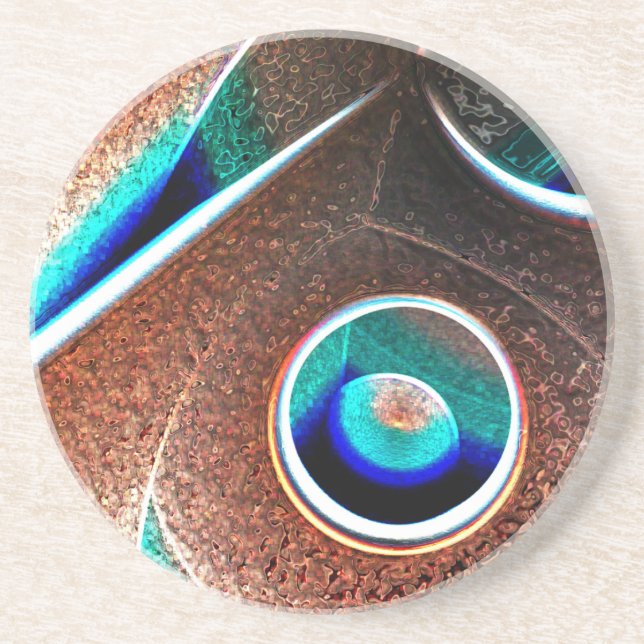 Copper Blue Sandstone Coaster (Front)