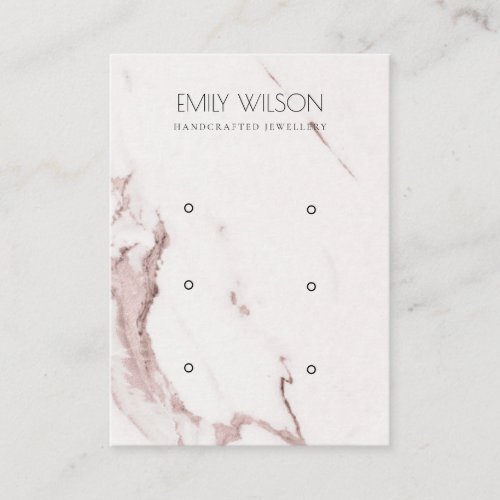 COPPER BLUSH MARBLE THREE EARRING DISPLAY LOGO BUSINESS CARD