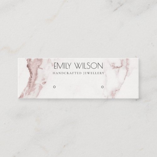 COPPER BLUSH PINK MARBLE STUD EARRING DISPLAY LOGO MINI BUSINESS CARD