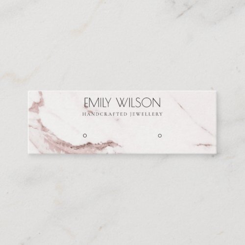 COPPER BLUSH PINK MARBLE STUD EARRING DISPLAY LOGO MINI BUSINESS CARD