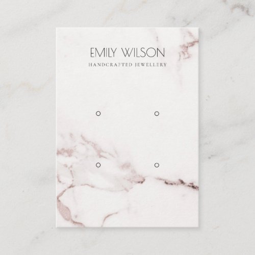 COPPER BLUSH PINK MARBLE TWO EARRING DISPLAY LOGO BUSINESS CARD