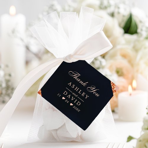 Wedding Favor Tags 9 Copper Blush Pink Navy Geometric Thank You Tag