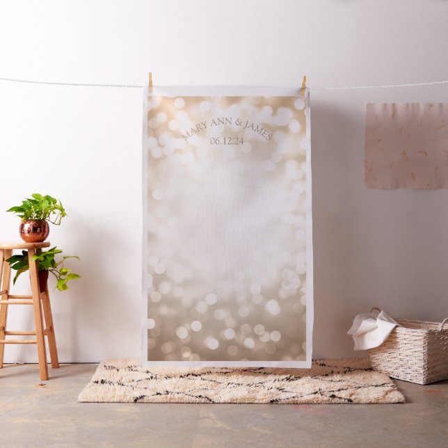 Copper Bokeh Lights Wedding Photo Backdrop (In Situ)