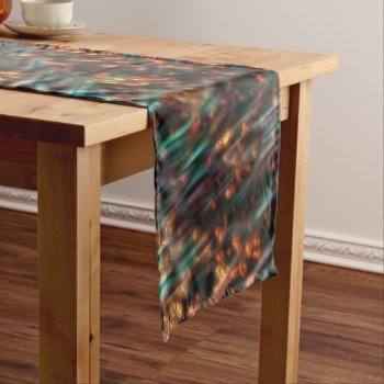 Copper Borealis Short Table Runner by DeepFlux at Zazzle