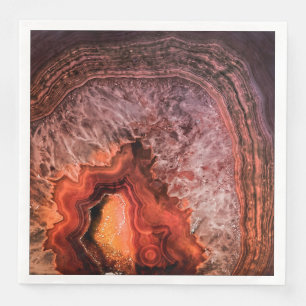 Copper Bronze Agate Mineral Gemstone Paper Dinner Napkins