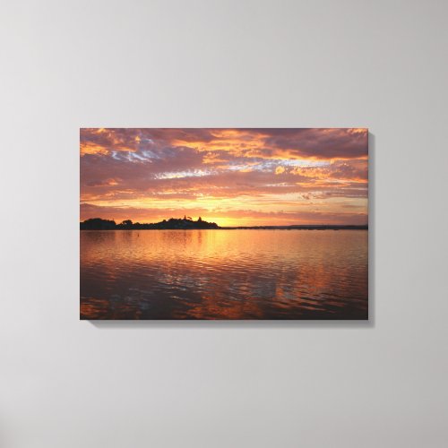 Copper  Bronze Lake of the Sunset Canvas Print