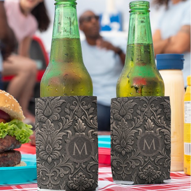 Copper brown and black floral seamless pattern can cooler (Creator Uploaded)