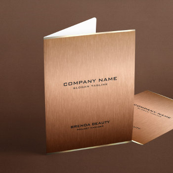 Copper Brown And Gold Texture Minimalistic Design Pocket Folder by artOnWear at Zazzle