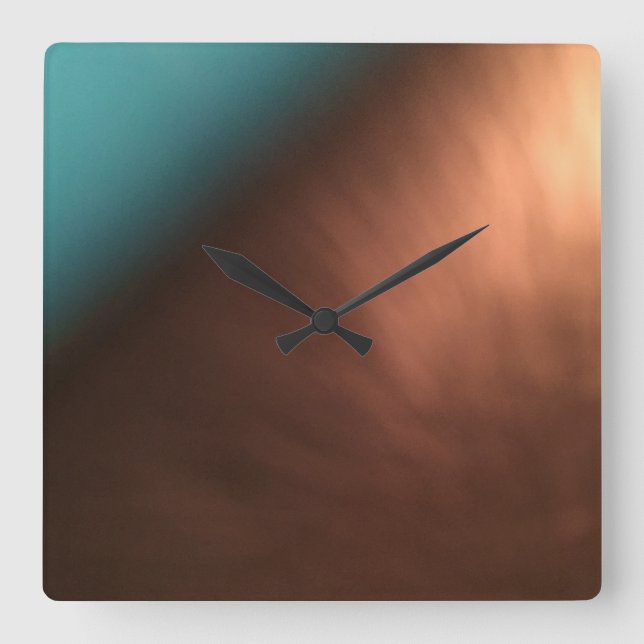 Copper Brown And Turquoise Wall Clock (Front)