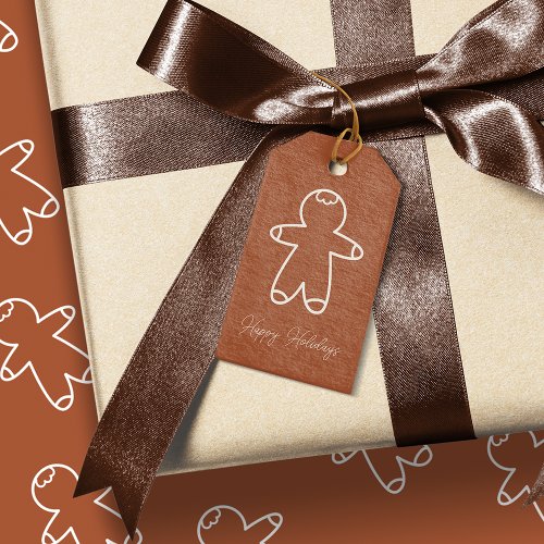 Copper Brown BE562 Gingerbread Man Holiday Gift Tags