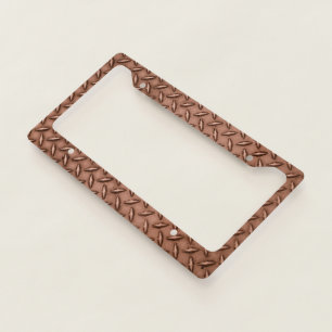 Copper Brown Diamond Plate License Plate Frame