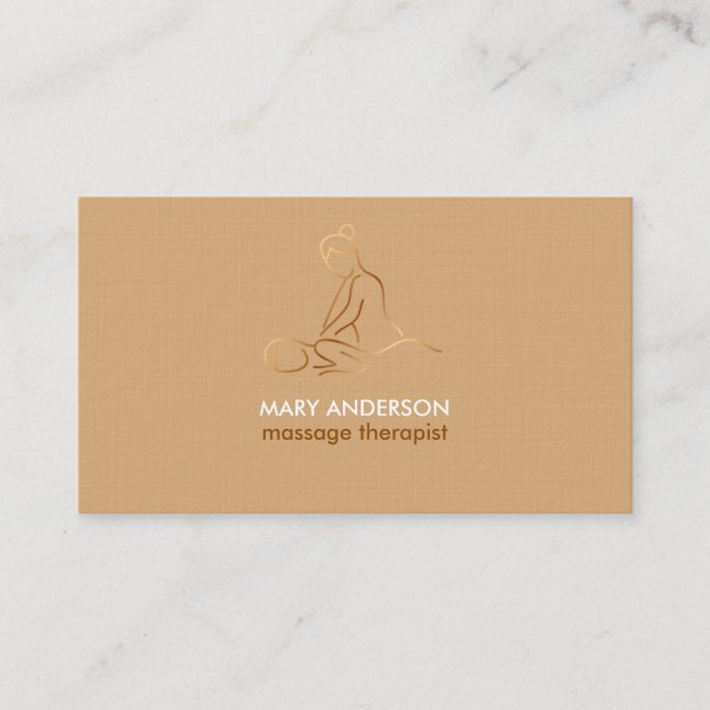 Copper Brown Massage Therapy Masseuse Spa Business Card (Front)