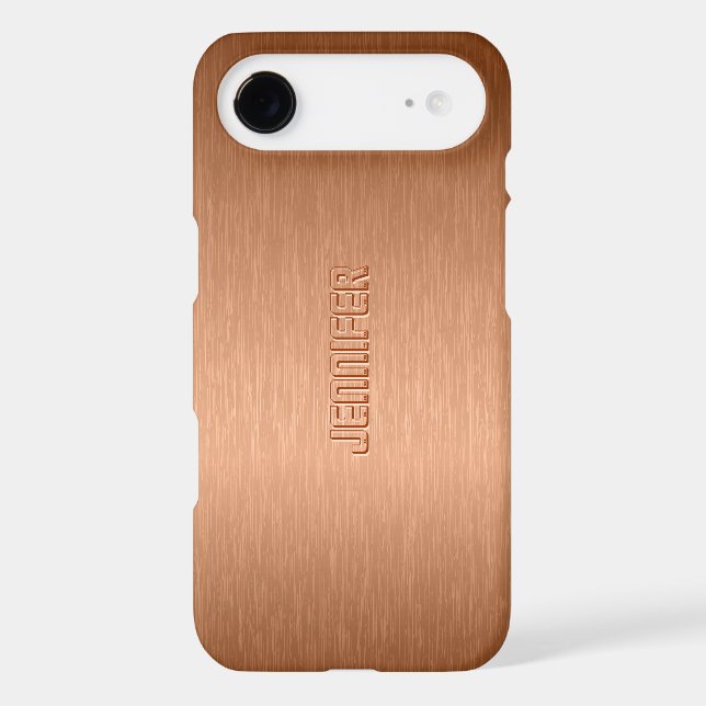 Copper Brown Metallic Brushed Aluminum Look Case-Mate iPhone Case (Back)
