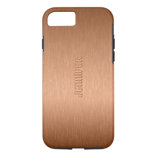 Copper Brown Metallic Brushed Aluminum Look iPhone 87 Case