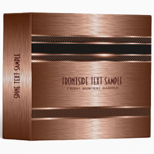Copper Brown Metallic Brushed Steel Look Binder