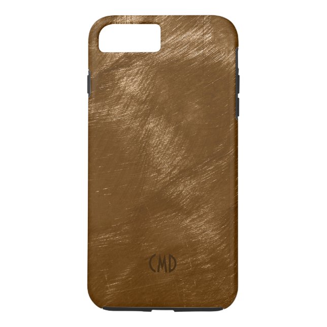 Copper Brown Metallic Design Brushed Steel Look 2 Case-Mate iPhone Case (Back)