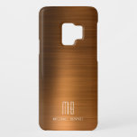 Copper Brown Metallic Monogram Case-Mate Samsung Galaxy S9 Case<br><div class="desc">Copper Brown Metallic Monogram Case-Mate Samsung Galaxy S9 Case. Fully personalize this elegant copper brown brushed metallic Samsung Galaxy S9 case with you monogram and name.</div>