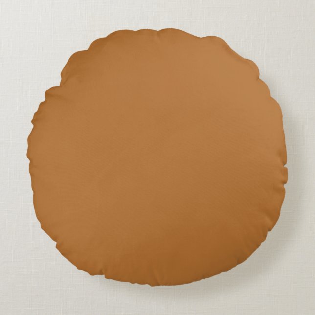 Copper Brown Round Pillow (Front)